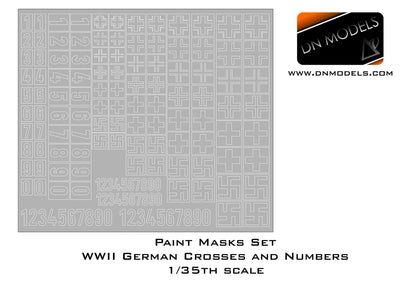 Paint Masks Set - WWII German Crosses and Numbers Stencils, Early and Late Production