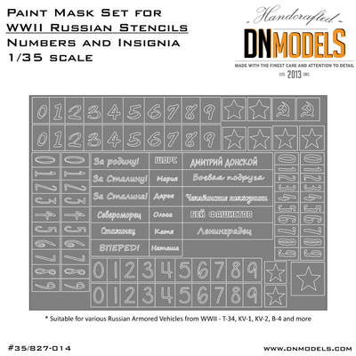 Paint Masks set 1/35 WWII Russian Stencils – KV-1, KV-2, T-34, B-4