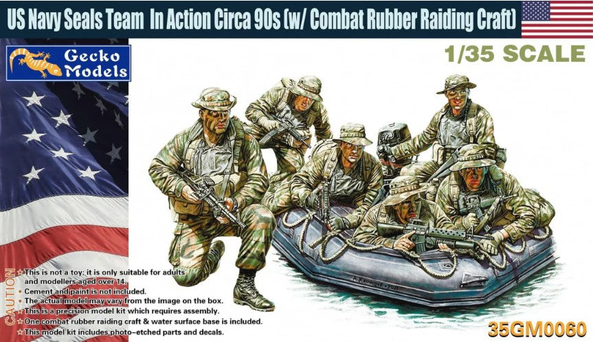 US Navy Seals Team In Action Circa 90s with Combat Rubber Raiding Craft