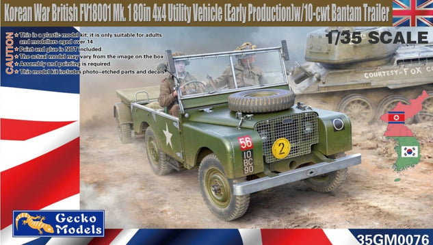Korean War British FV18001 Mk. 1 80in 4x4 Utility Vehicle (Early Production) w/10-cwt Bantam Trailer