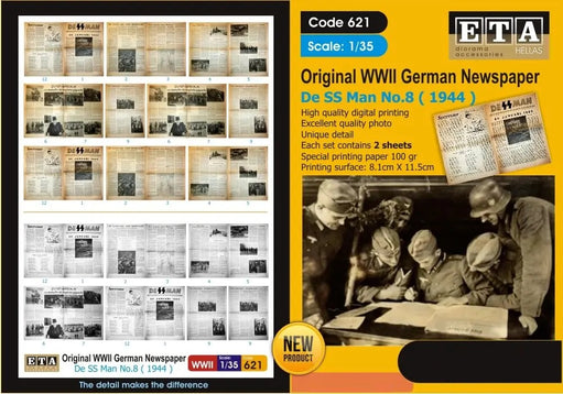 Original WWII  German Newspaper De SS Man No.8 (1944)