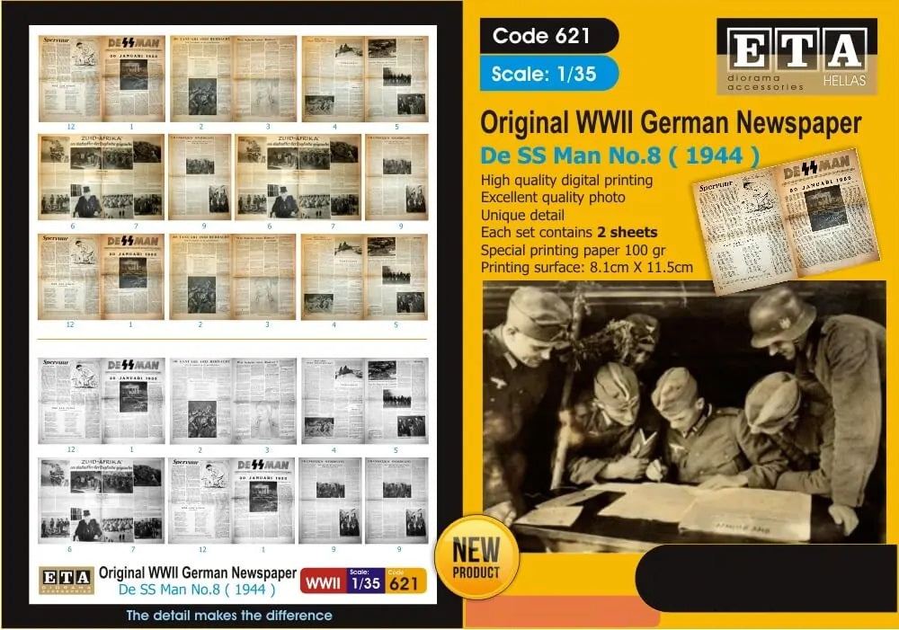 Original WWII  German Newspaper De SS Man No.8 (1944)