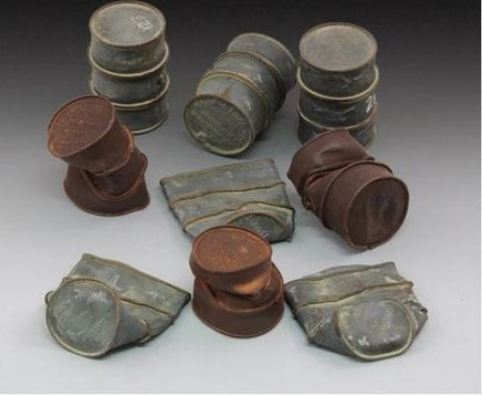 German damaged Oil Drums (WWII)