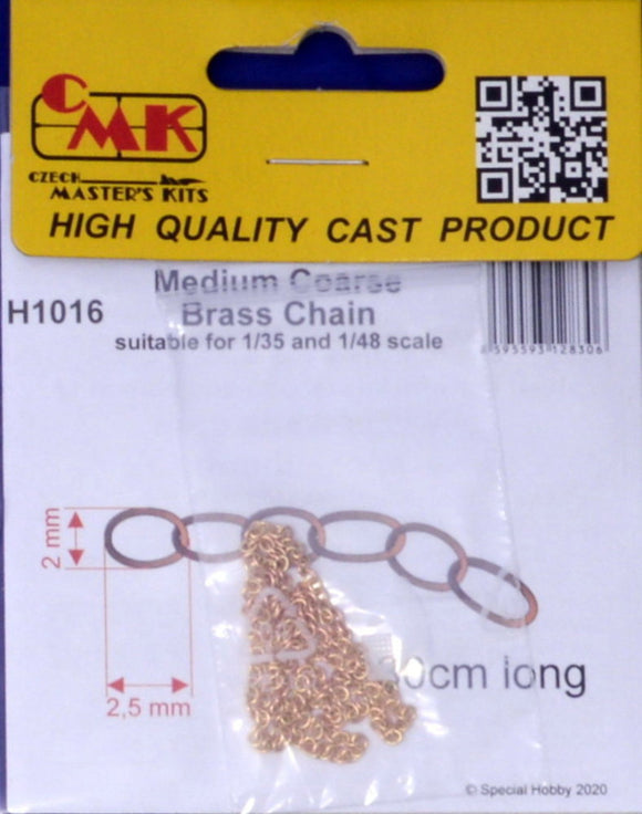 Medium Coarse Brass Chain (1/35 ve 1/48 Ölçek İçin) (CMK)
