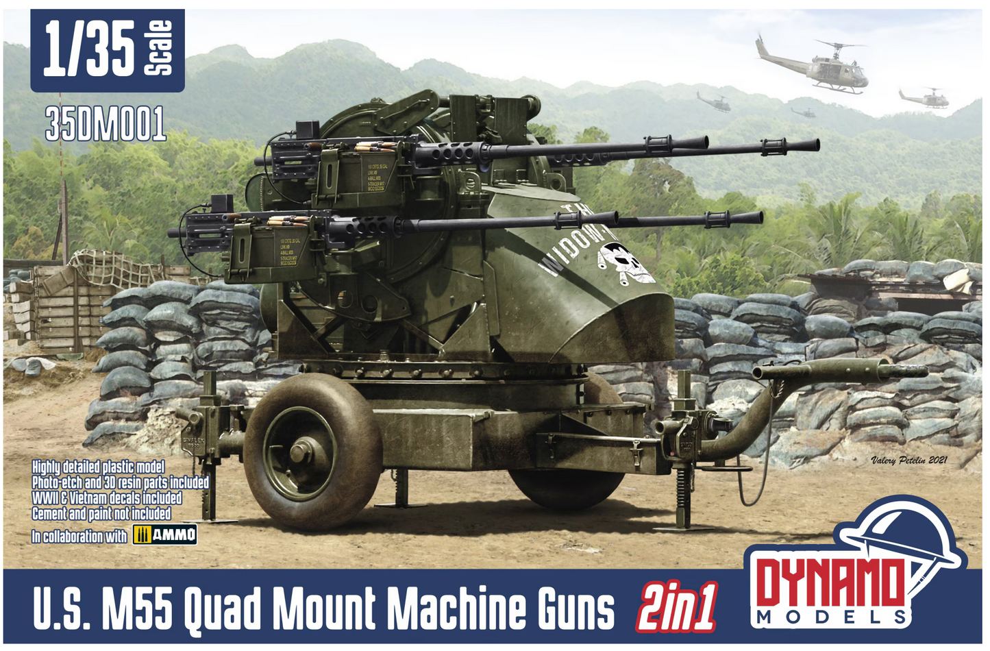 U.S. M55 Quad Mount Machine Guns 2in1