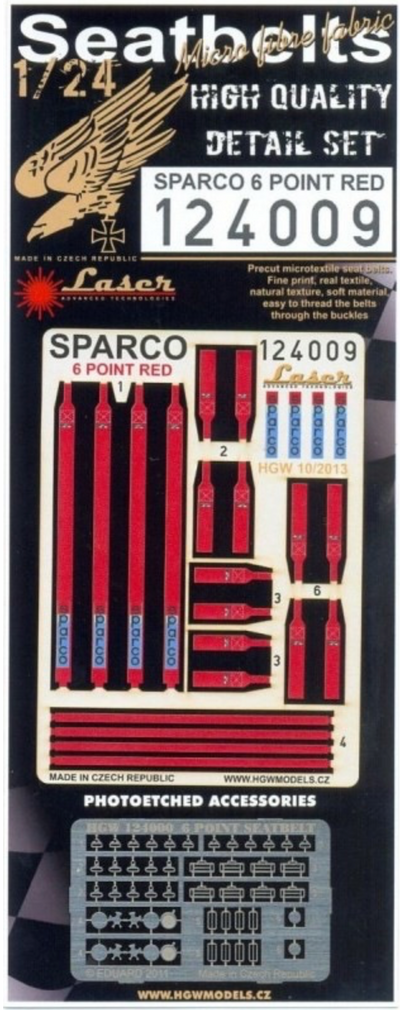 Sparco 6 Point Red Seatbelts