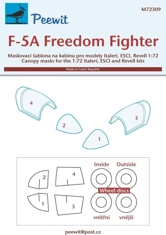 F-5A Freedom Fighter Kanopi Maskesi (Peewit)