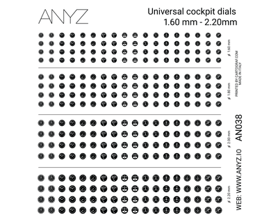 Universal Cockpit Dials 1.60mm-2.20mm