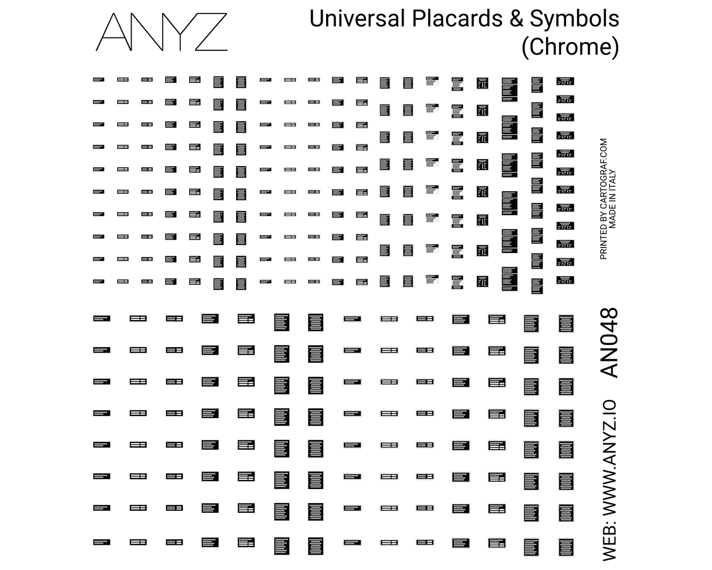 Universal Placards & Symbols (Chrome) Scale Independent