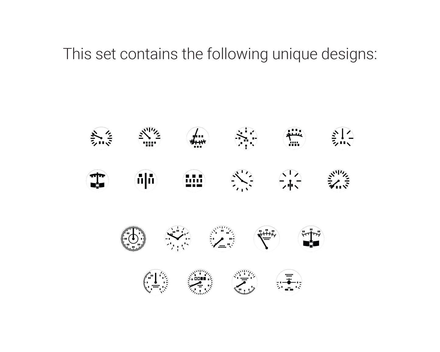 Universal Cockpit Dials (White) 0.8mm-2.40mm