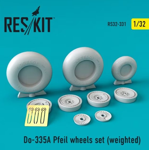 Do-335А Pfeil wheels set (weighted)