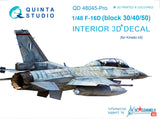 F-16D (Block 30/40/50) Interior 3D Decal (Quinta Modelling Studio)