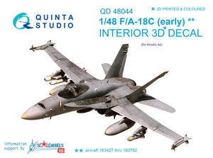 F/A-18C Early Interior 3D Dekal (Quinta Modelling Studio)