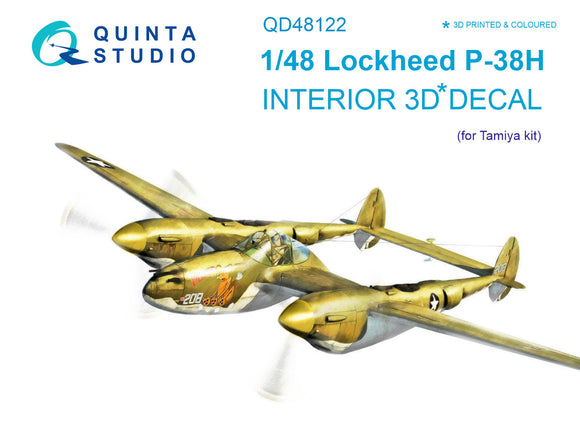 Lockheed P-38H Interior 3D Decal (Quinta Studio)