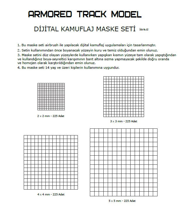 Dijital Kamuflaj Maske Seti