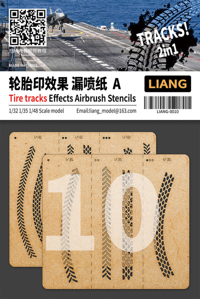 Tire Tracks Effects Airbrush Stencils Type A (Liang Model)